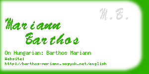 mariann barthos business card